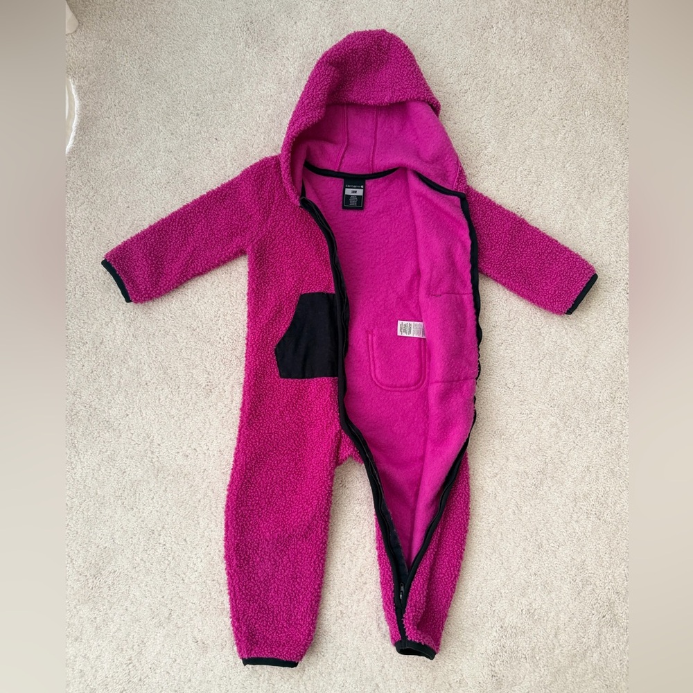 Carhartt Fuchsia Hooded Fleece Snowsuit - Picture 8 of 16